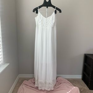 Crochet Detail Maxi Maternity Dress S